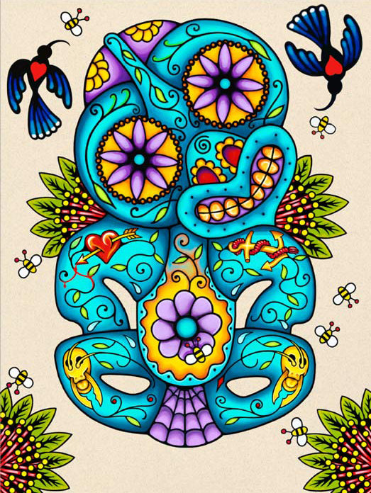 Moko Tiki Print by Lester Hall